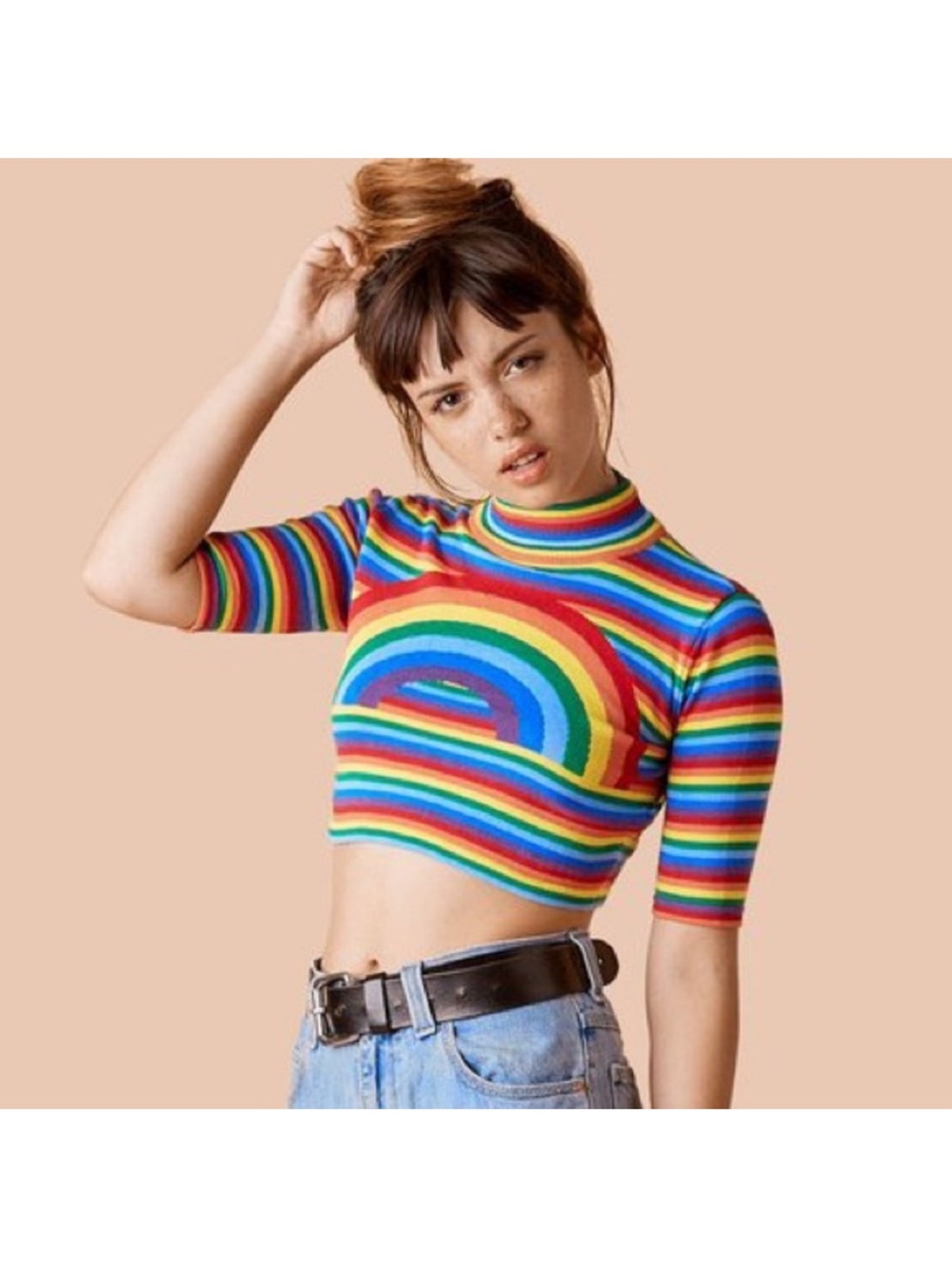 UNIF OTR Over The Rainbow Crop Top size medium
